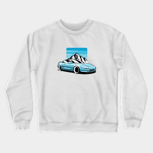 Blue MR2 Classic JDM in Mountains Crewneck Sweatshirt